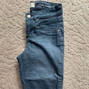 High Waisted Blue-grey Jeggings